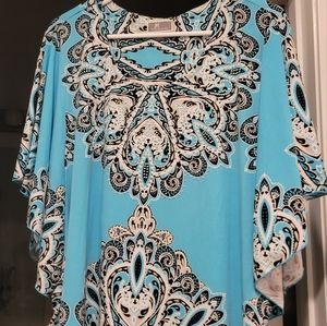 JM Collection butterfly top green XL